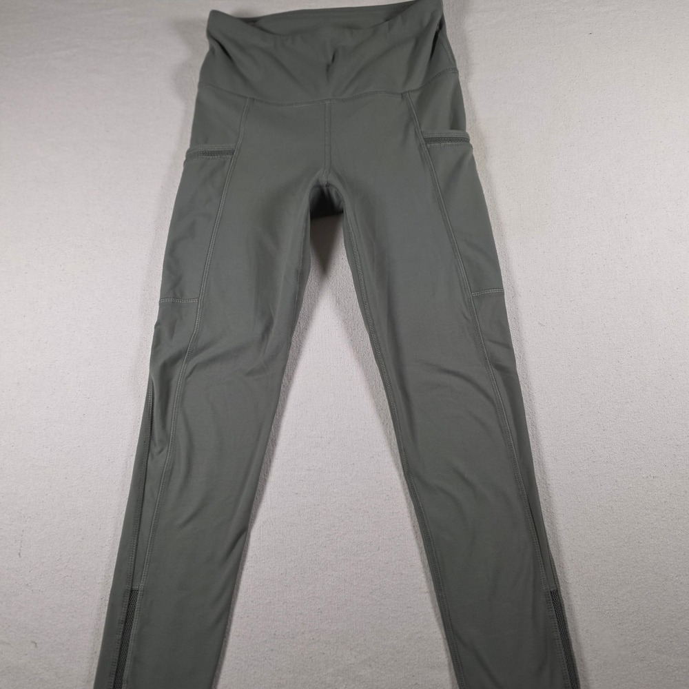 Mono B Womens High Waisted Mesh Pocket Leggings Sage Green  Small sku 428
